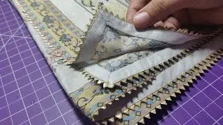 Bina fashion Patti dupatta pr gum silai main lace stitching ||  corners finishing tips #sewing