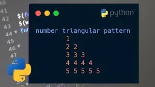 Simple number triangular pattern || python tutorial