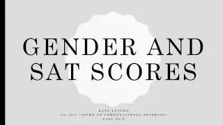 Gender and SAT Scores