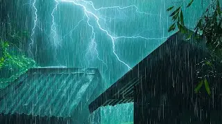 Heavy Thunder Rain on Metal Roof in the Forest | Deep Healing Sounds for Insomnia