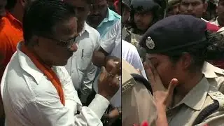 Woman IPS officer breaks down after BJP MLA shouts 'Don't Cross Limits'
