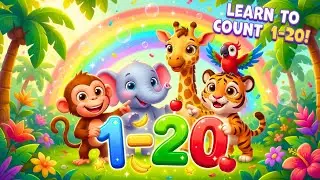Count with the Animals 🐒🦁 | Jungle Counting 1&ndash;20 | Fun Kids Cartoon Song #cartoon
