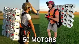 Flying Peter Sripol's 50 DRONE MOTOR Paramotor!