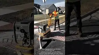 Brick Pattern Concrete Work Tool Stamping on Fresh Concrete #worktool