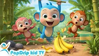 Five Little Monkeys Jumping on the Bed 🐵🛏️ | Fun Kids Song & Animation
