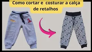 CORTANDO E COSTURANDO CALÇA INFANTIL - calça com punho e cós - calça de moletom