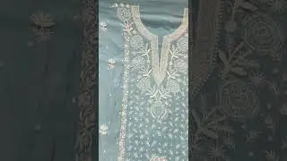 Lovely Chanderi suit handcrafted Moti chikan art J P chikan art &hearts;️ #classyoutfit