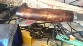 Burned knife handle if it goes too dark.