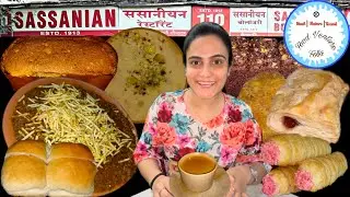MUMBAI FAMOUS Kheema Pav at Sassanian a 111 years old Parsi cafe at dhobi talao Mawa cake & custard