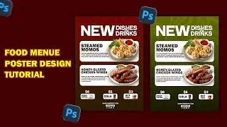 professional Food Menu Poster design in Adobe Photoshop in 2025