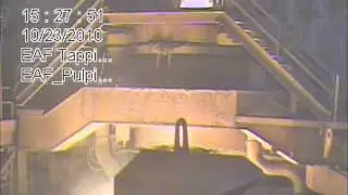 bottle hit molten steel