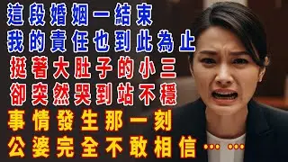 我一離婚就停止寄錢給公婆了。這時，我懷孕的小三突然嚎啕大哭，公婆都驚呆了。