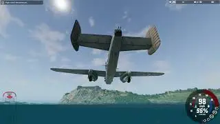 trying to land a bomber plane in beamNG   Gone wrong