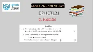 IGNOU BSCG BPHCT-131 Solved Assignment | Question 1 Solution Answer #BPHCT131SolvedAssignment #ignou