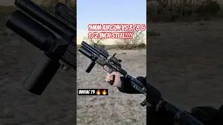 BINTAC T9 9MM SEMI AUTO PCP AIRGUN VS 3/8 & 1/2 INCH STEEL! WITH 81 GRAIN 9MM JSB PELLETS! 💥💥💥👊