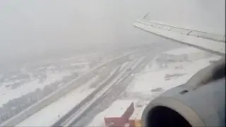 Lufthansa Airbus A321 Snowy Landing at Frankfurt Airport