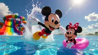 Mickey & Minnie Swimming Pool Adventure 🌊☀️ Big Splash Day! | Episode 4  #mickeymouse #minniemouse
