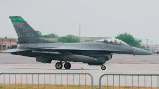 (4K UHD) Rickenbacker Air Show 2023 - ANG 180th FW F-16 Arrivals