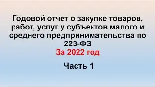 Формирование отчёта СМСП по Закону № 223-ФЗ в 2023 г. за 2022 год. 1 часть