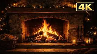 Fireplace with Crackling Sounds 🔥 4K | Relax &bull; Sleep &bull; Study