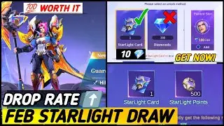 I GOT FEBRUARY STARLIGHT FOR ONLY 100 💎?! 😱 | STARLIGHT LUCKY DRAW (DROP RATE TEST)! - MLBB