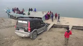 All-In-One River Ferry, Brahmaputra River, North-East India:  Crossing The Mighty River Local Style!