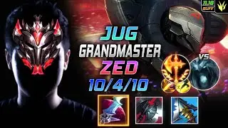 GrandMaster Zed Jungle vs Karthus - 천상계 정글 제드 템트리 룬 월식 정복자 ゼド Зед 影流之主 劫 - LOL KR 11.18
