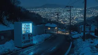 2 AM Looking Down on Tokyo’s Quiet City ❄️ | 90s Lofi — Cold Air & Vending Machine Glow