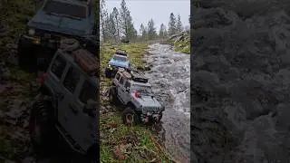 Axial Wrangler #TRX4 Blazer RC 10th #Scale High Water #Mountain Creek Crossing. 4x4