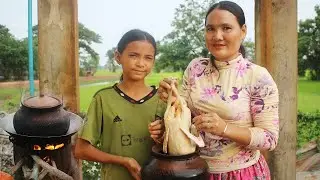 Steamed duck recipe in a clay pot | Phally Rural Food