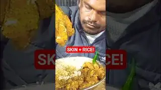 Chicken Skin Curry with Rice 🍚🔥 | Indian ASMR Mukbang Challenge #shorts