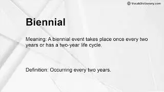 Biennial Meaning