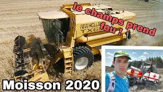 Moisson: Le champs prend feu en pleine moisson !!!