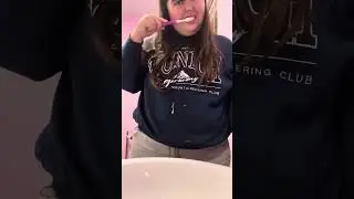 Me brushing my teeth and taking care of my teeth because it is so important to have your teeth