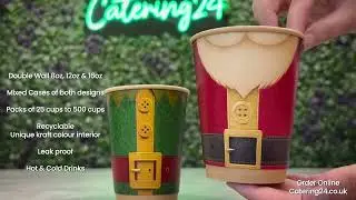 Christmas Paper Cups by Catering24.co.uk. Luxury Christmas Cups with Kraft Interior Lining.