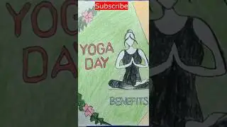 Yoga Day Poster Drawing | International Yoga Day 2025 | Easy School Project