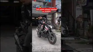 NS400 pe full system exhaust installkar kar diya 🔥😱 #shorts #ns400 #FullSystemExhaust #BikeExhaust