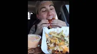 MUKBANG ASMR EATING LOADED DOUBLE CHEESEBURGER WITH RANCH