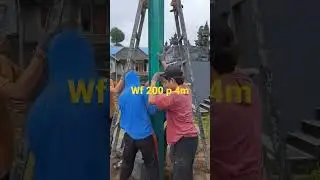 cara mudah pasang tiang wf 200 p 4m😁