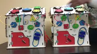 Сравнение бизибордов I Wood Play 30х40 см со светом и без света