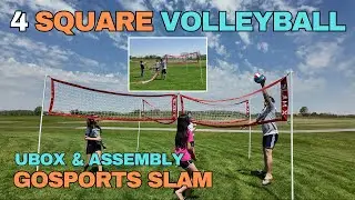 Unboxing & Assembly GoSports Slam X 4 Square Volleyball Game Set