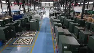 Three-phase pad mounted transformer workshop shot by drone!!!