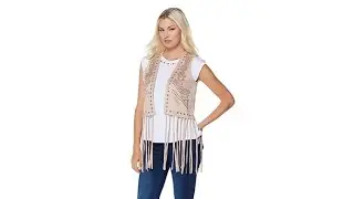 LaBellum by Hillary Scott Faux Suede Fringe Vest