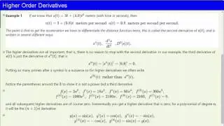 Higher Order Derivatives