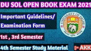 SOL OBE Exam 2021 | Important Guidelines/Examination form |1st,3rd Semester | 4th Sem Study Material