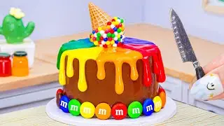 Colorful Miniature Chocolate Cake | Tiny Rainbow Cake Rainbow Decorating by Toco Dessert
