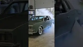 Shop Burnout.  We have fun here at SlickWorks 😄 #chucky #pontiac #grandprix #gbody #burnout