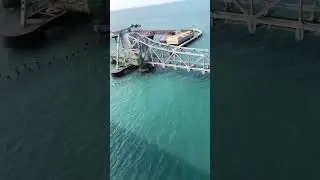 #pambanbridge #rameshwaram #travel #bridge #water #railway #railwaygate #boat #ship #flyover #apj