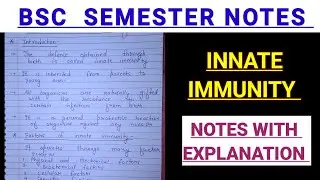 INNATE IMMUNITY IN HINDI ||BSC ZOOLOGY NOTES #semesternotes #biologynotes #bhu #utkaluniversity #vbu