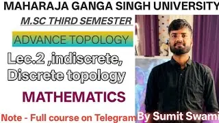 Lec.2 unit 1 (Topological space) Some standard Topologyies ( Indiscre, Discrete, Cofinite Topologies